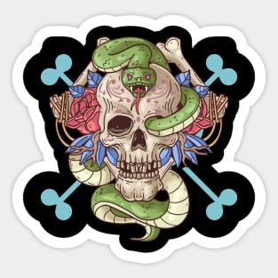 Skeleton with snake Sticker